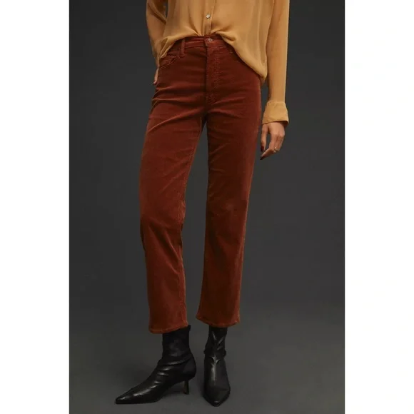Anthropolgie x MOTHER The Tomcat High-Rise Straight Corduroy Jeans Hopscotch